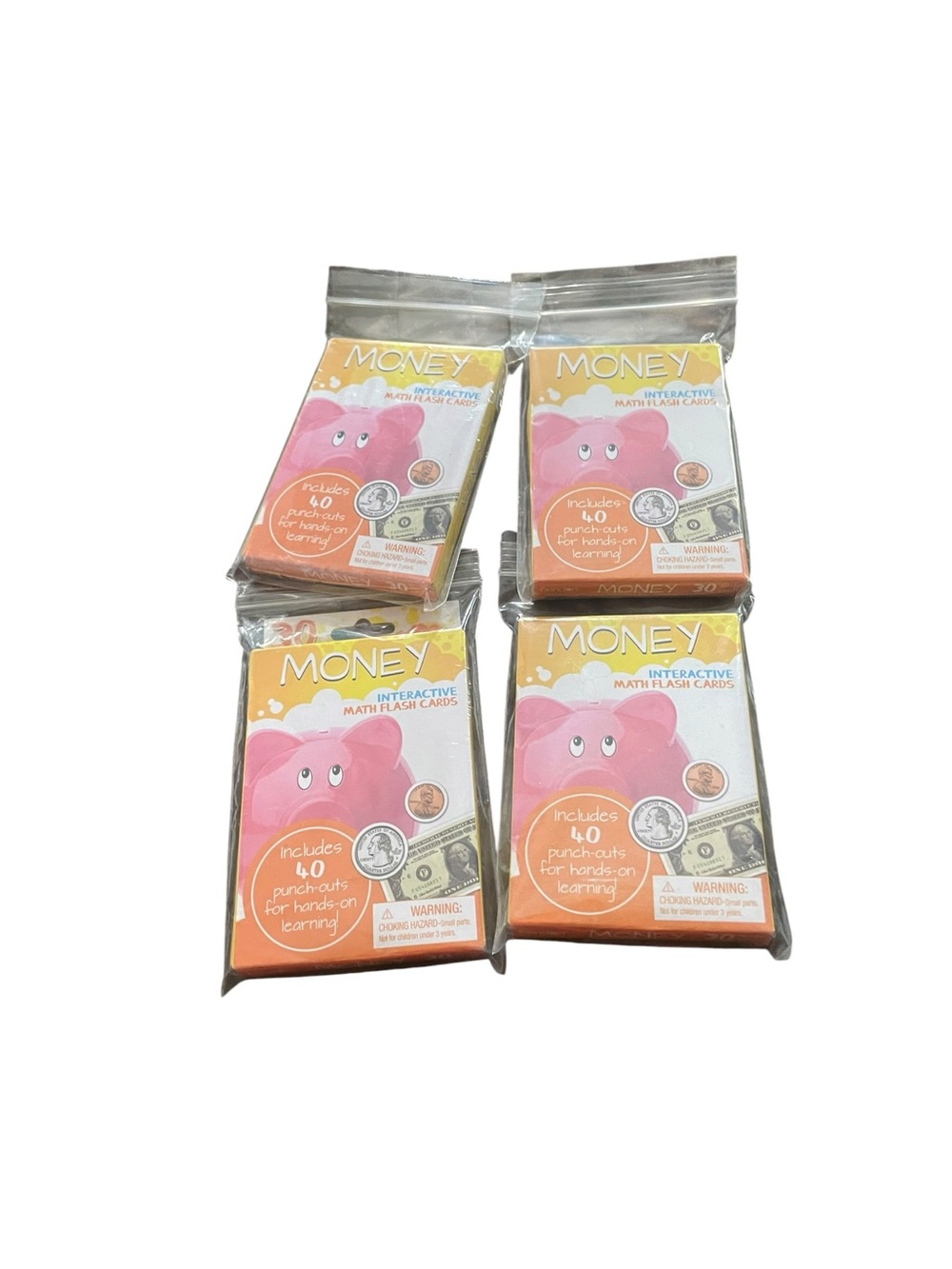 Flash cards for kids money and telling  time set of 4